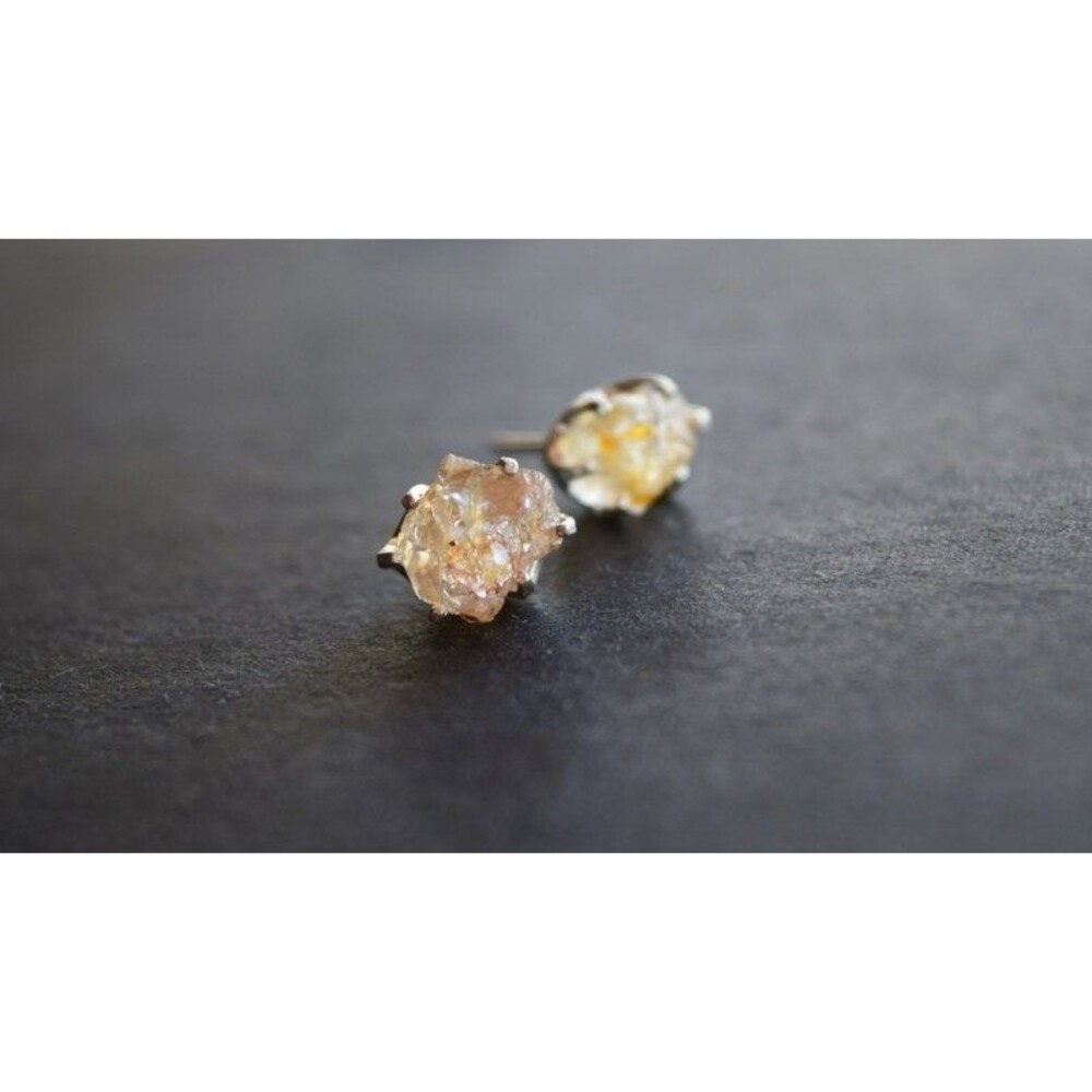 Raw Diamond Earrings, Rough Diamond Earring, Natural Diamond Earring, Wedding Ea